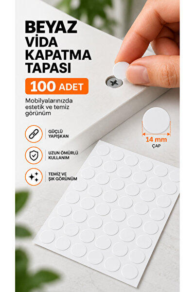 Anra Yapışkanlı Vida Kapatma Tapası Mobilya Vida Gizleme Etiketi Dekoratif Kapama Sticker Seti