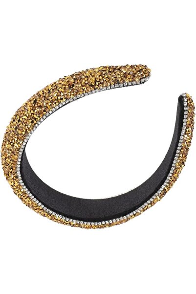 lunirawear عصابات رأس مرصعة بالأحجار الكريمة، أطواق شعر ذهبية عريضة على الطرا...