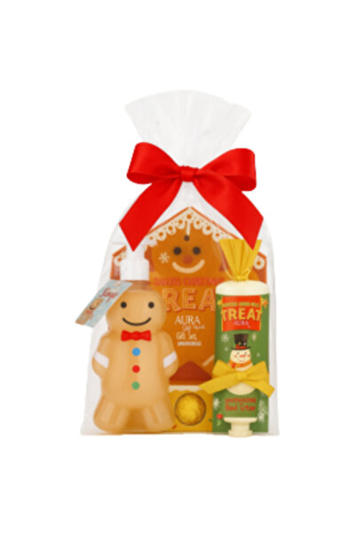 AURA Set cadou de Crăciun - Săpun în formă de fursec + Cremă Om de Zăpadă + C...