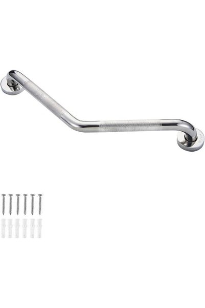 Generic Premium Angled Grab Bar, 9.8" x 9.8" V-Shaped, Polished Stainless Ste...
