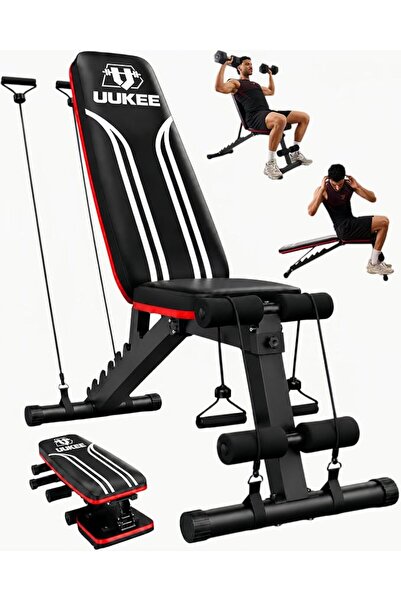 UUKEE Adjustable Gym Bench, 750LBS Stable Gear-Lock Support, Foldable Weight ...