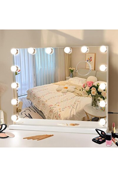 Generic مرآة مكياج LED هوليوود بحجم 50x42 سم مع تحكم باللمس - 14 إضاءة قابلة ...