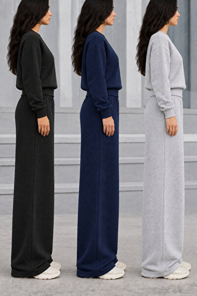 BERYY MODA 3 (Pieces) Winter Elastic Waist Sweatpants in Black, Gray, and Nav...