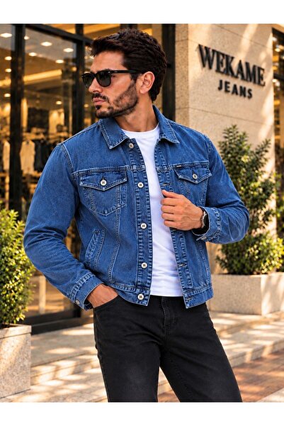 WKM Men's Jean Denim Standard Fit Jeans Jacket
