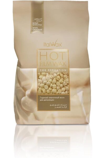 İTALWAX حبيبات شمع الشوكولاتة البيضاء - 500 جرام - حبيبات شمع ساخنة لإزالة ال...