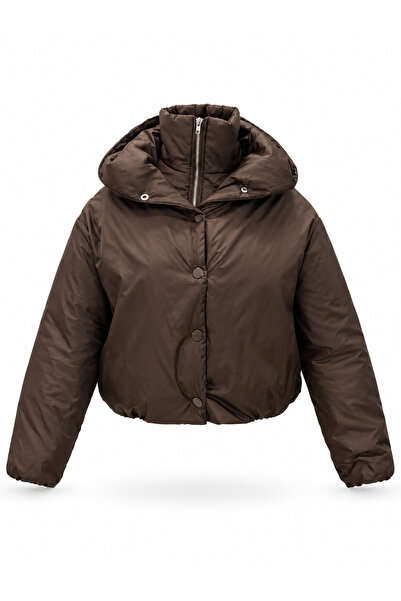Kapüşonlu Oversize Şişme Mont
