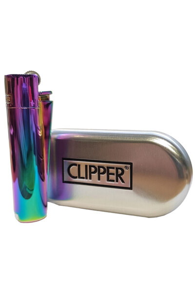 Clipper Μεγάλος Μεταλλικός Αναπτήρας - Μεταλλικό σε Παγωμένο Χρώμα Ουράνιου Τ...