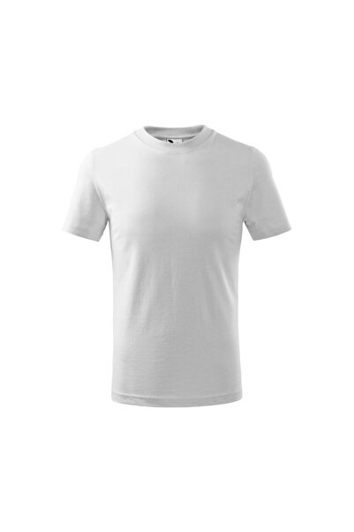 Malfini Tricou clasic Jr MLI-10000 alb