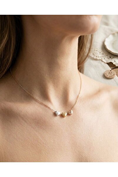 Papatya Silver 925 Ayar Gümüş Minimalist Kişiye Özel Harfli Kalp Kolye.rose.gold.rodaj Renk Seçeneği