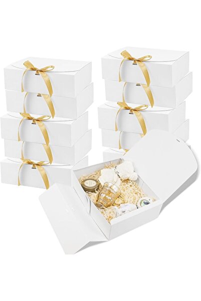 Yelajoy Gift Boxes with Lids,10 PCS 20x20x10 cm Kraft Paper Gift Wrap Boxes,w...
