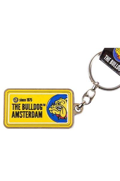 The Bulldog Μεταλλικό Μπρελόκ Αμστερνταμ με Πινακίδα Κυκλοφορίας - Κίτρινο