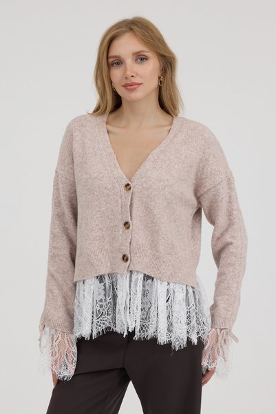 martedi Cardigan din tricot pentru femei, cu decolteu în V, detalii din dante...