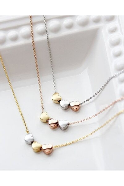 Papatya Silver 925 Ayar Gümüş Minimalist Kişiye Özel Harfli Kalp Kolye.rose.gold.rodaj Renk Seçeneği