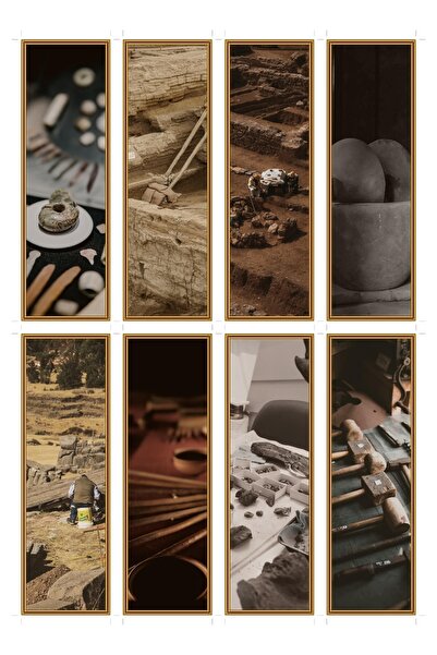 OEM Set 8 Semne de Carte Arheologie, Design Unelte de Excavare, Carton Premiu...