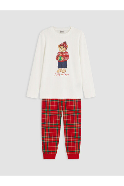 LC Waikiki Esvab • Modern & Distinctive Cute Teddy Bear Printed Girls' Pajama...