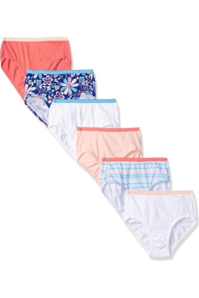 HANES ملابس داخلية للبنات، سراويل داخلية قطنية 100%، ألوان وطبعات متنوعة، عبو...