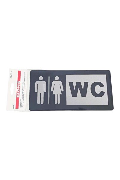 OEM Πινακίδα Αυτοκόλλητη "WC"ΤΟΥΑΛΕΤΑ 1τμχ 10*20cm Μαύρο