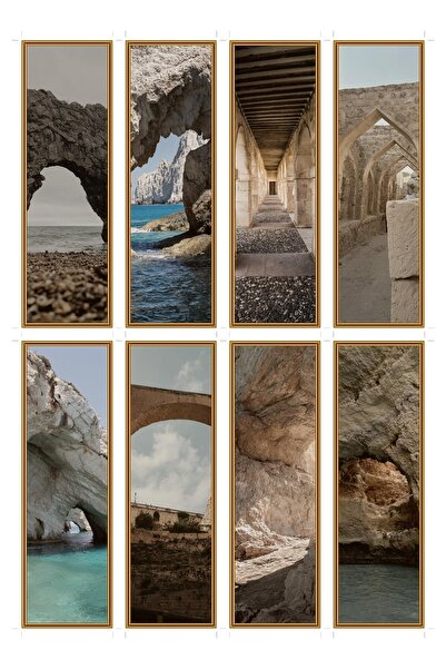 OEM Semne de Carte Set de 8 cu Tema Arc de Piatra Calcaroasa, Design Elegant,...
