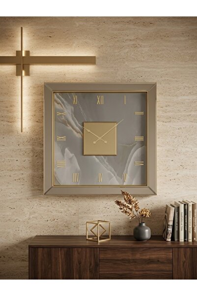 Dekoratif Kare Duvar Saati 70x70 cm