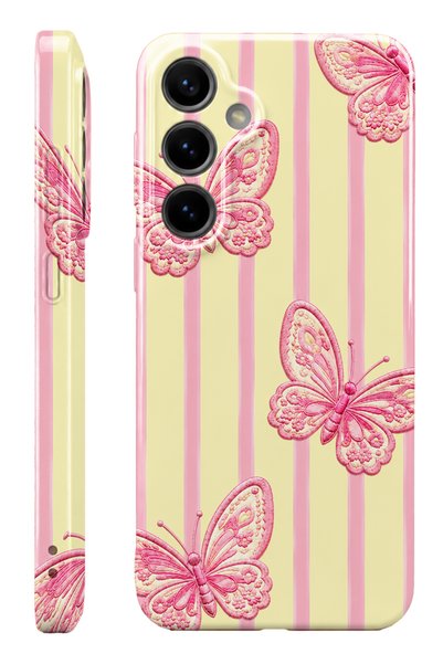 WANNA PROTECT Samsung S24 Fe Pink Butterfly Protect Slim Glossy Full Covering...