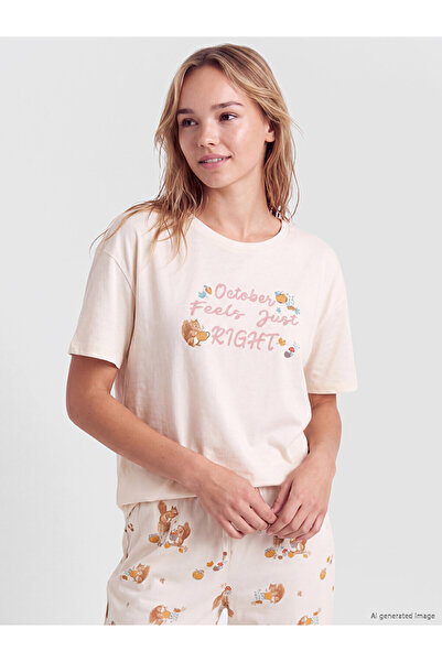 LC Waikiki Esvab • Modern & Distinctive Zero Roba Yaka Printed Women's Pajama...