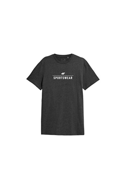 4F Tricou M H4L22-TSM354 gri închis melanj
