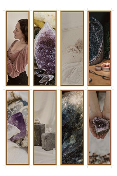 OEM Semne de Carte Set de 8 cu Tematica Cristale Geode, Accesorii Elegante pe...