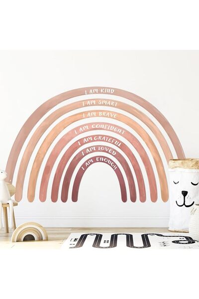 GENERAL Tinideya Large Watercolor Rainbow Wall Stickers Decal, 77" x 47'', Br...