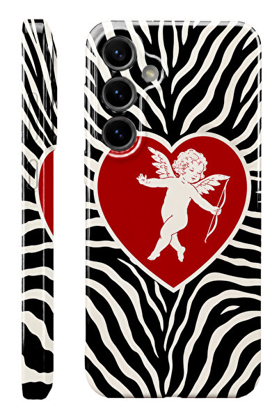 WANNA PROTECT Samsung S25 FE Zebra Heart Protect Slim Parlak Tam Kaplayan Bas...
