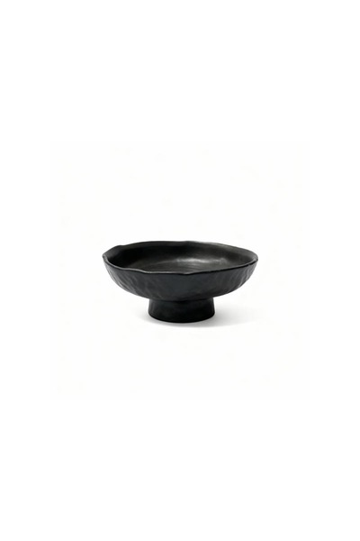 Ginza Black serving dish with base 18cm