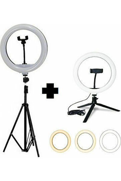 EZRA Β-1250 Ring Light 25.5cm με Τρίποδο Δαπέδου και Βάση για Κινητό