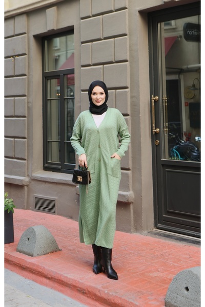NİSUM MODA Cardigan lung cu model tricotat