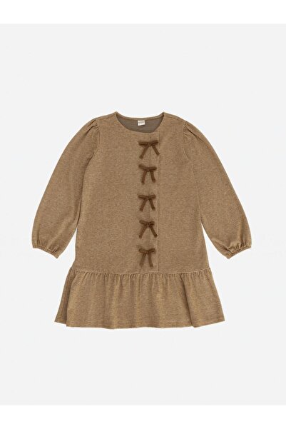 LC Waikiki Rmz Gi̇yi̇m Farkiyla Bow Detailed Girls' Dress