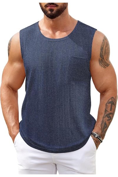 GENERAL COOFANDY Men's Knit Tank Tops Casual Sleeveless T Shirts Beach Tank S...