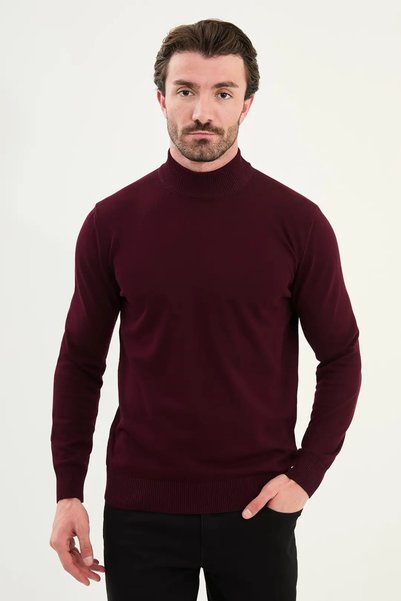 centilmen Plain Slim Fit Half Turtleneck Men's Knitwear Sweater 11545