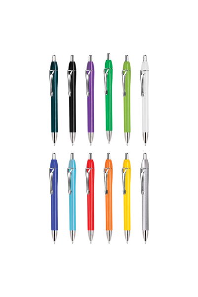 Siyah Lale Eternity Press-Click Ballpoint Pen 100 Pieces Without Printing -