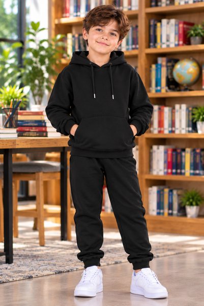 ZİYMO Boys' Hooded Rubberized Track Suit with Rubberized Legs