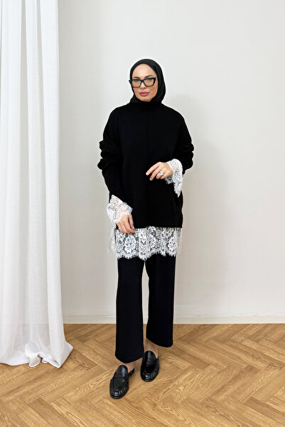 Melike Tatar Dantelli Triko Tunik 32-5502