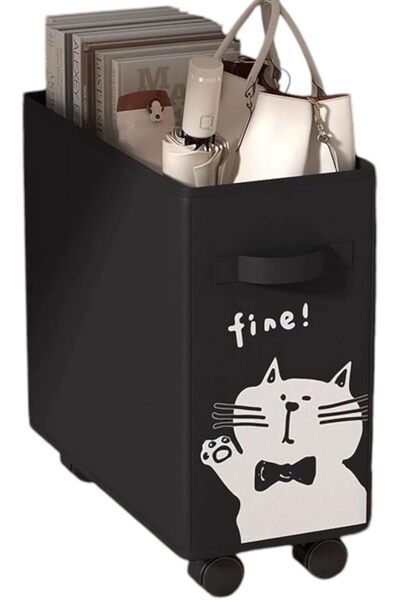 Generic Storage Basket With Wheels Under Desk Office Organizer Clothes Foldab...