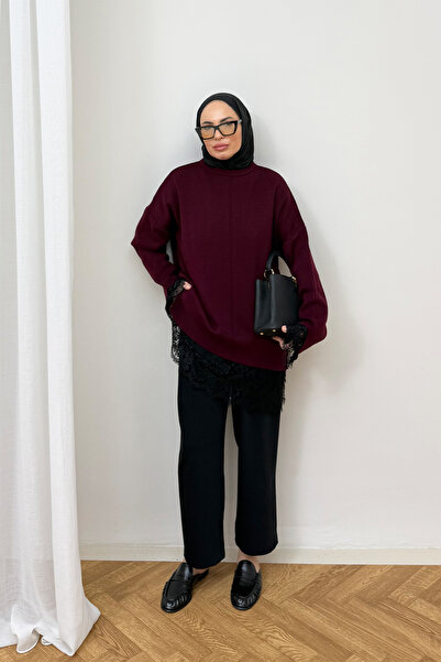 Melike Tatar Dantelli Triko Tunik 32-5502