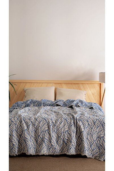 MYLASA HOME Πάπλωμα μουσελίνας με σχέδιο φύλλων, διπλό, 220x240 εκ., 100% βαμ...