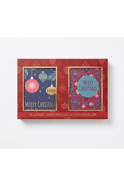 OEM Комплект от 10 луксозни коледни картички с включени пликове – Празнични м...