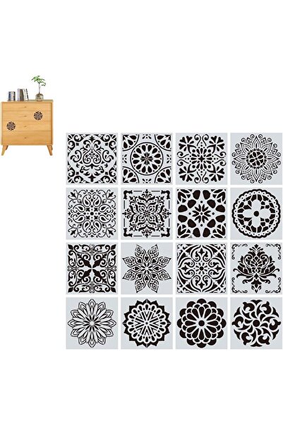 Generic Mandala Painting Stencil, 16Pcs Geometric Painting Templates for Floo...