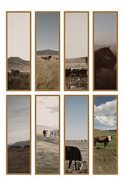OEM Set of 8 steppe herd bookmarks, thematic design inspired by nature, durab...