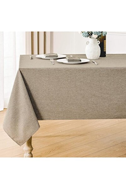 GENERAL Veblandy Faux Linen Rectangle Tablecloth Waterproof 52x70 inch Table ...
