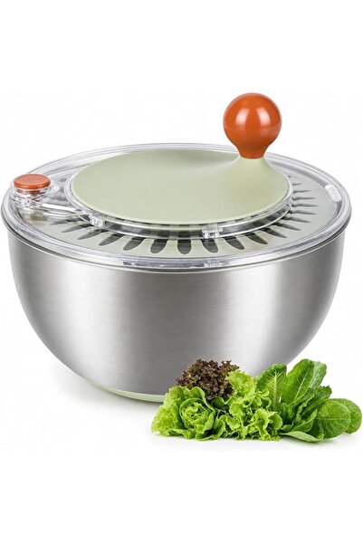 GENERAL Stainless Steel Salad Spinner, Lettuce Spinner with Drain, Non-Slip B...