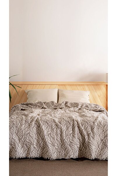 MYLASA HOME Πάπλωμα μουσελίνας με σχέδιο φύλλων, διπλό, 220x240 εκ., 100% βαμ...