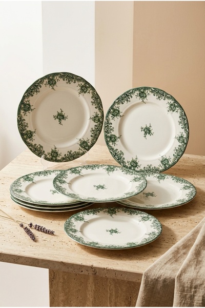 Tulu Porselen Nostalgia 19 cm 6 Parça Pasta Tabağı