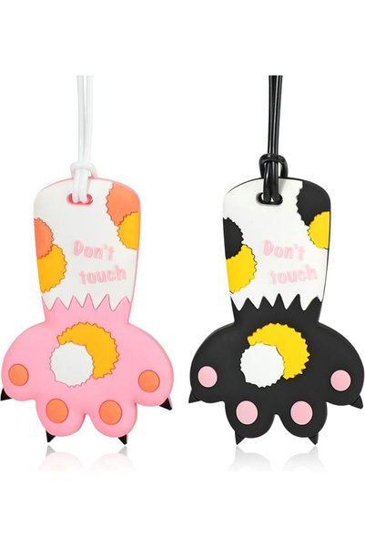 Tazweeq 2-Pack Cat Claws Silicone Luggage Tags for Travel Suitcase, Baggage I...