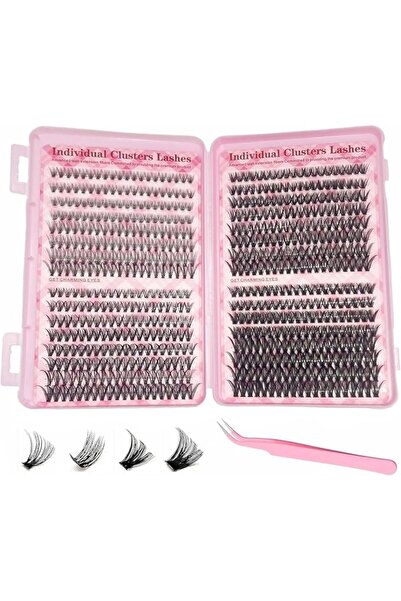 LinJie Lash Clusters,Self Adhesive Eyelashes,640 Pcs Wispy Cluster Eyelash Ex...